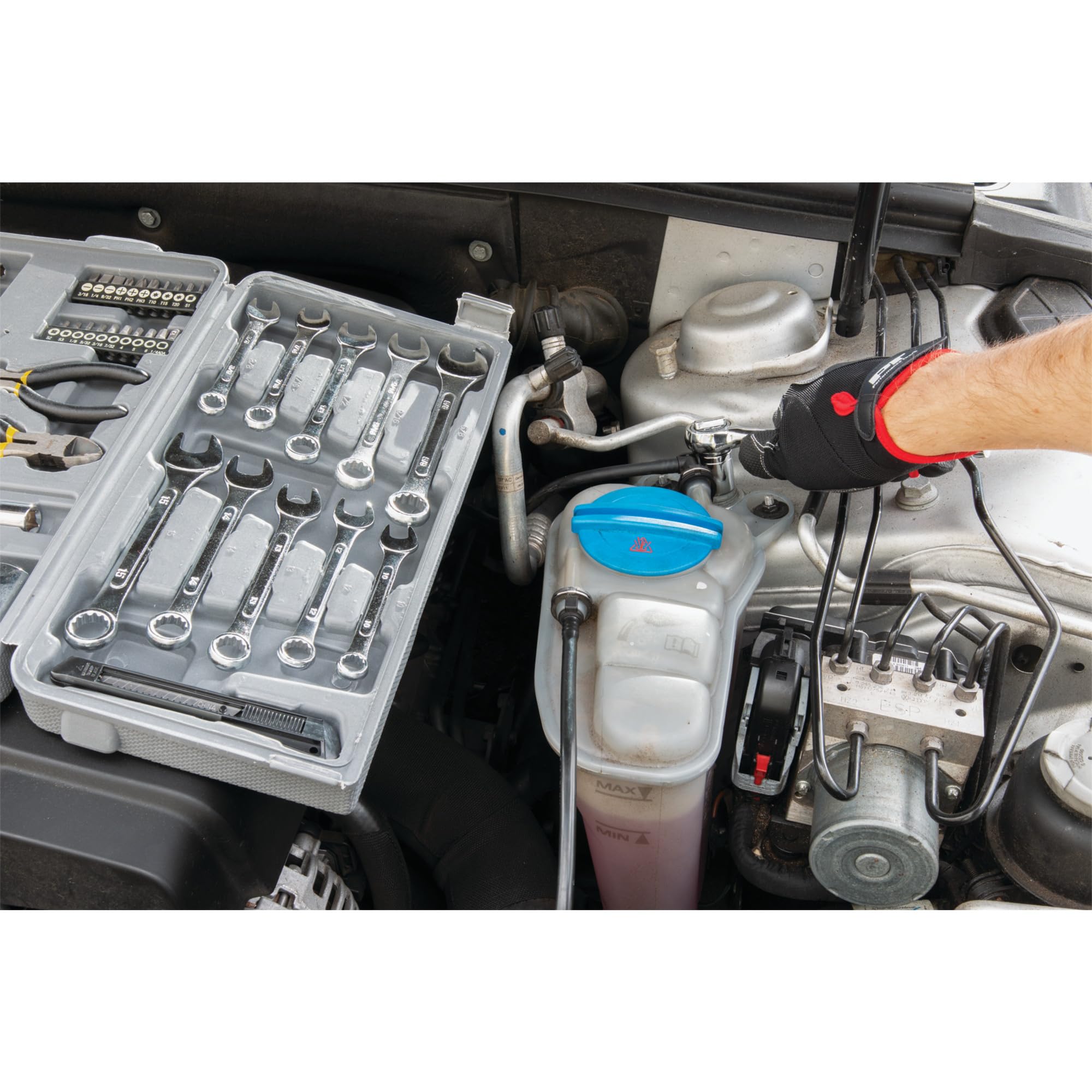 Tri-Fold Performance Tool W1519 Home & Auto Tool Set for House Repairs and Projects, Gray, 1/4-Inch & 3/8-Inch Drive, 265 Pieces