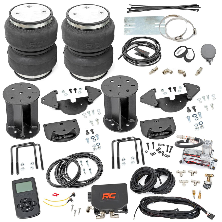 Rough Country Suspension Kit Air Bags with Compressor & Remote for Chevy Silverado & GMC Sierra 1500 (2019-2026) - Airbags for Trucks w/ 4-6" Lift