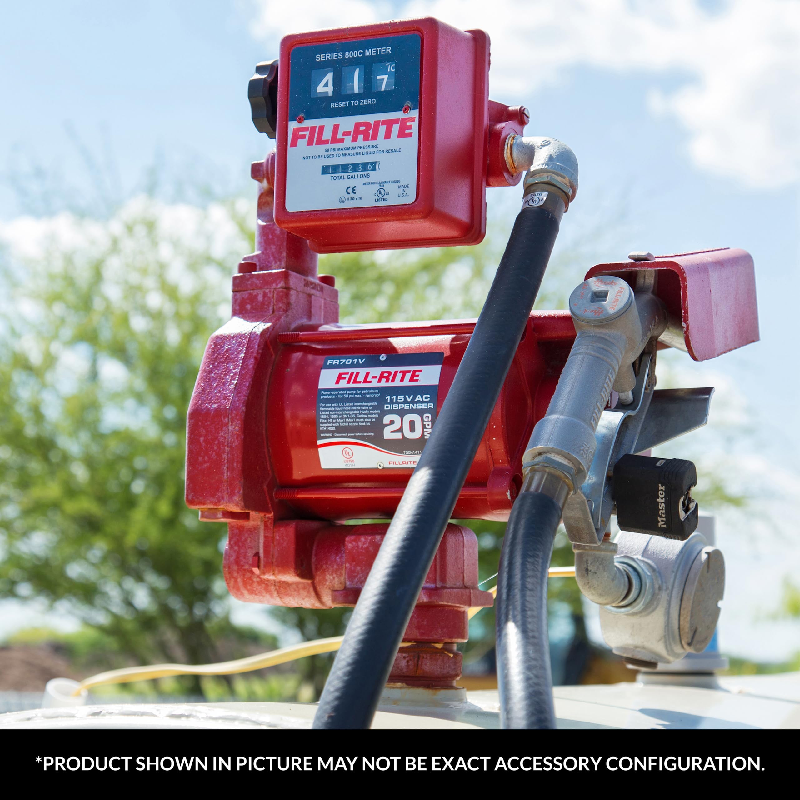 3 Wheel Fill-Rite 807CMK 3/4" 5 to 20 GPM Fuel Transfer Meter w/Mounting Kit For 1200, 2400, 600, & 700 Series Pumps