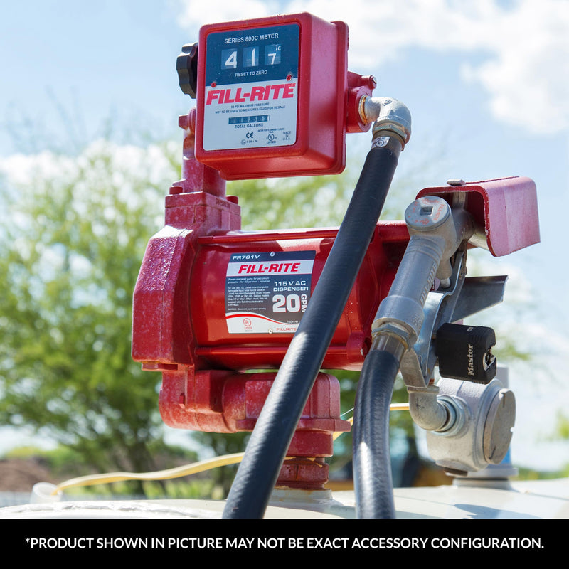3 Wheel Fill-Rite 807CMK 3/4" 5 to 20 GPM Fuel Transfer Meter w/Mounting Kit For 1200, 2400, 600, & 700 Series Pumps