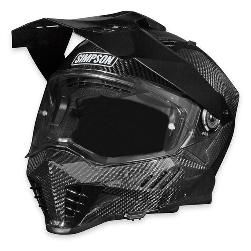 Simpson Bandit Xcursion Motorcycle Helmet - Carbon - XL | Off Road Dirt Bike UTV Motocross ATV | Full Face | Removable Peak | Clear Pinlock Anti-Fog Visor Shield | DOT ECE Certified (XBCXL)