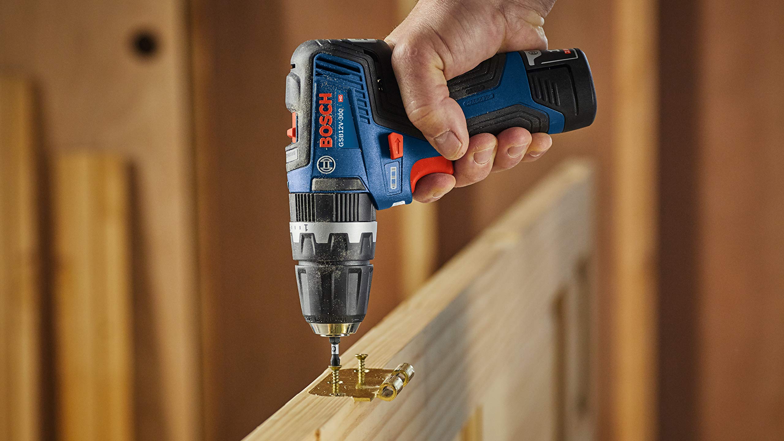12V Max Bosch GSB12V-300B22 Brushless 3/8 In. Hammer Drill/Driver Kit with (2) 2.0 Ah Batteries