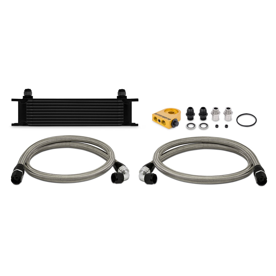 Mishimoto 10 Row Universal Oil Cooler Kit, Black Thermostatic