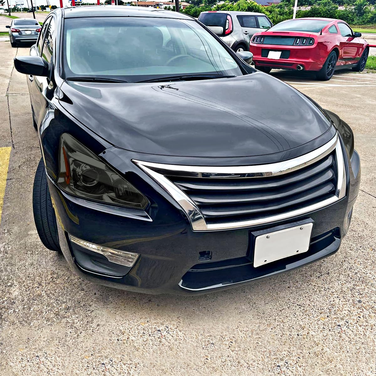 Smoke Projector Headlights SPEC-D TUNING Compatible with 2013-2015 Nissan Altima Sedan, Left + Right Pair Headlamps Assembly