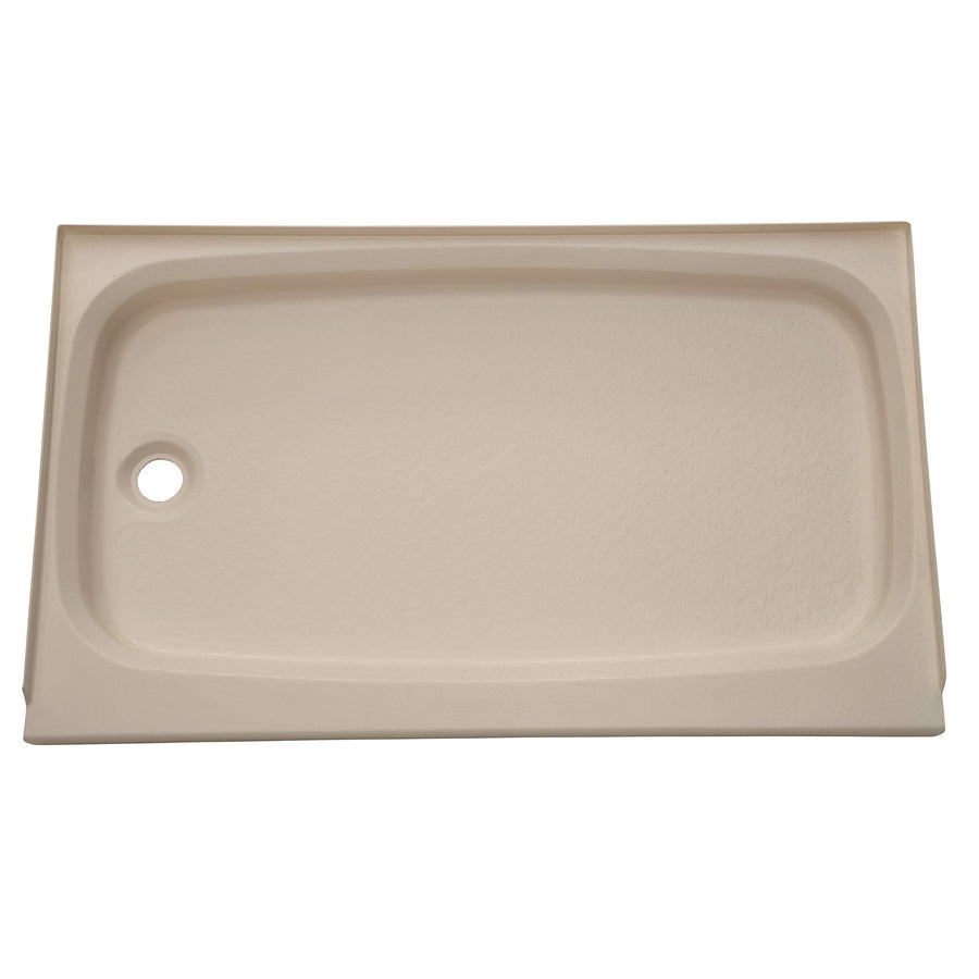 24" x 40" Lippert Replacement Parchment Shower Pan with Left Drain for RVs, Travel Trailers, 5th Wheels, and Motorhomes - 209498