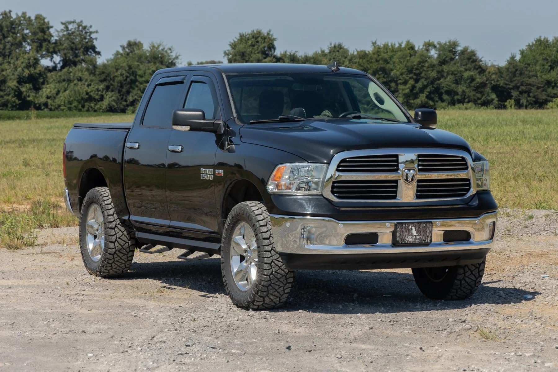 Rough Country Window Rain Guards in-Channel for Ram 1500 (2009-2018) & 2500/3500 Crew Cab (2019-2025) - Low Profile Window Visors, 4-Pc Rain Guard for Trucks