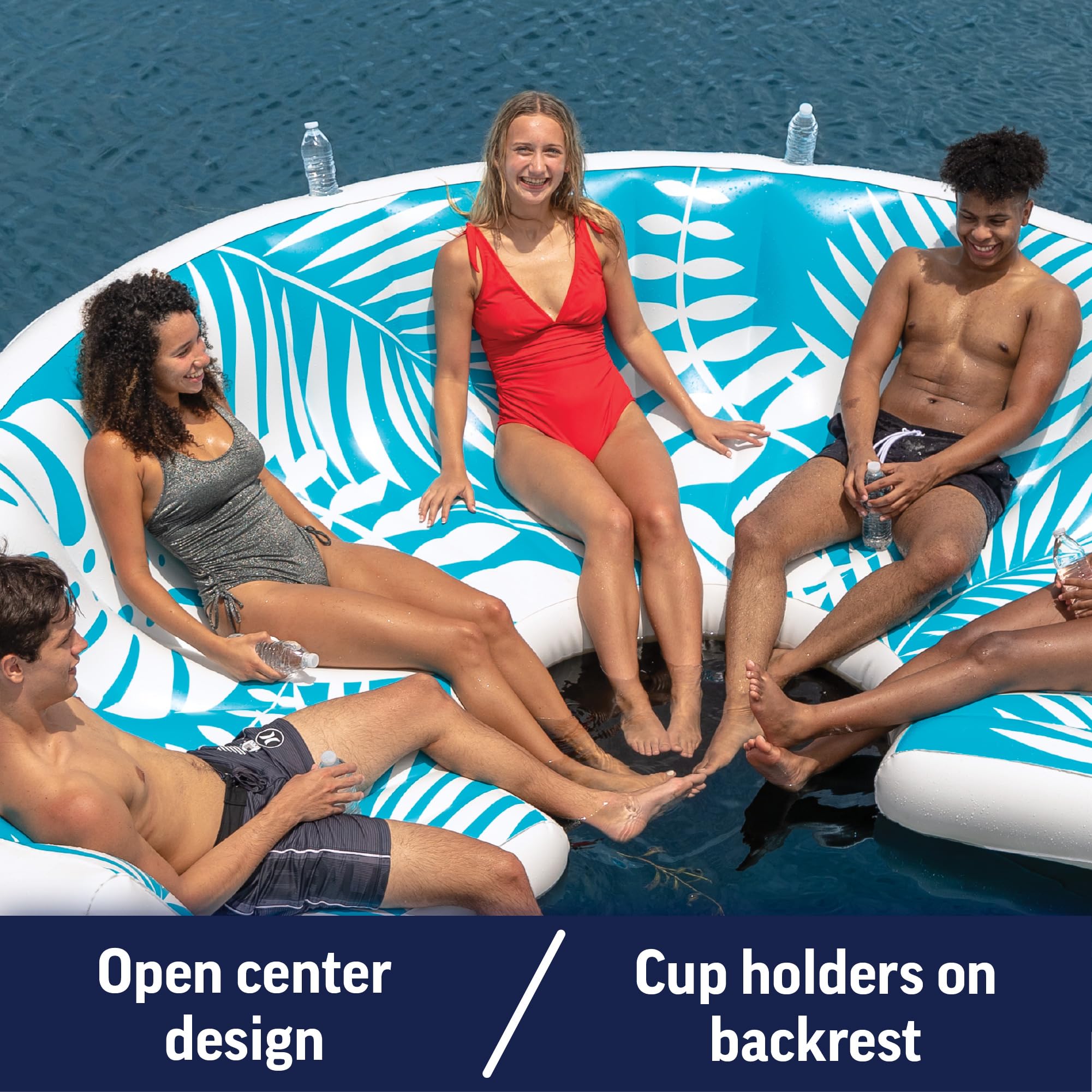 Inflatable Water Resort Island Wow Sports, Inflatable Lounger Float, Ideal for Kids and Adults, 6-8 Persons