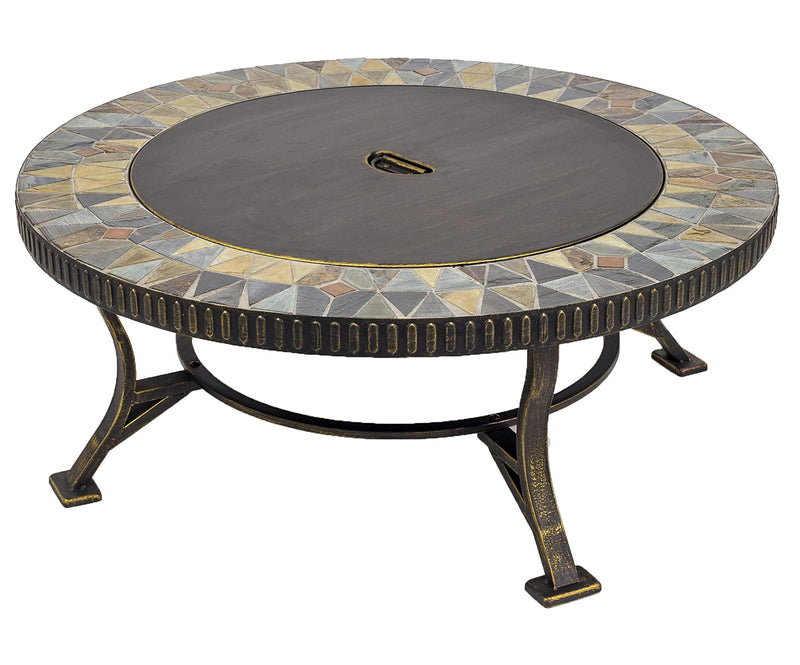 GHP Group Pleasant Hearth OFW088RC fire Pit, Rubbed Gold