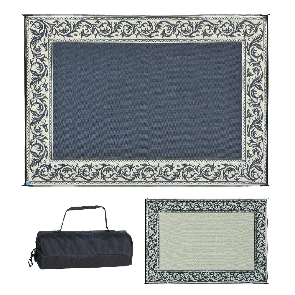 Camping Stylish RD1 Black/Beige 6-Feet X 9-Feet Classical Mat