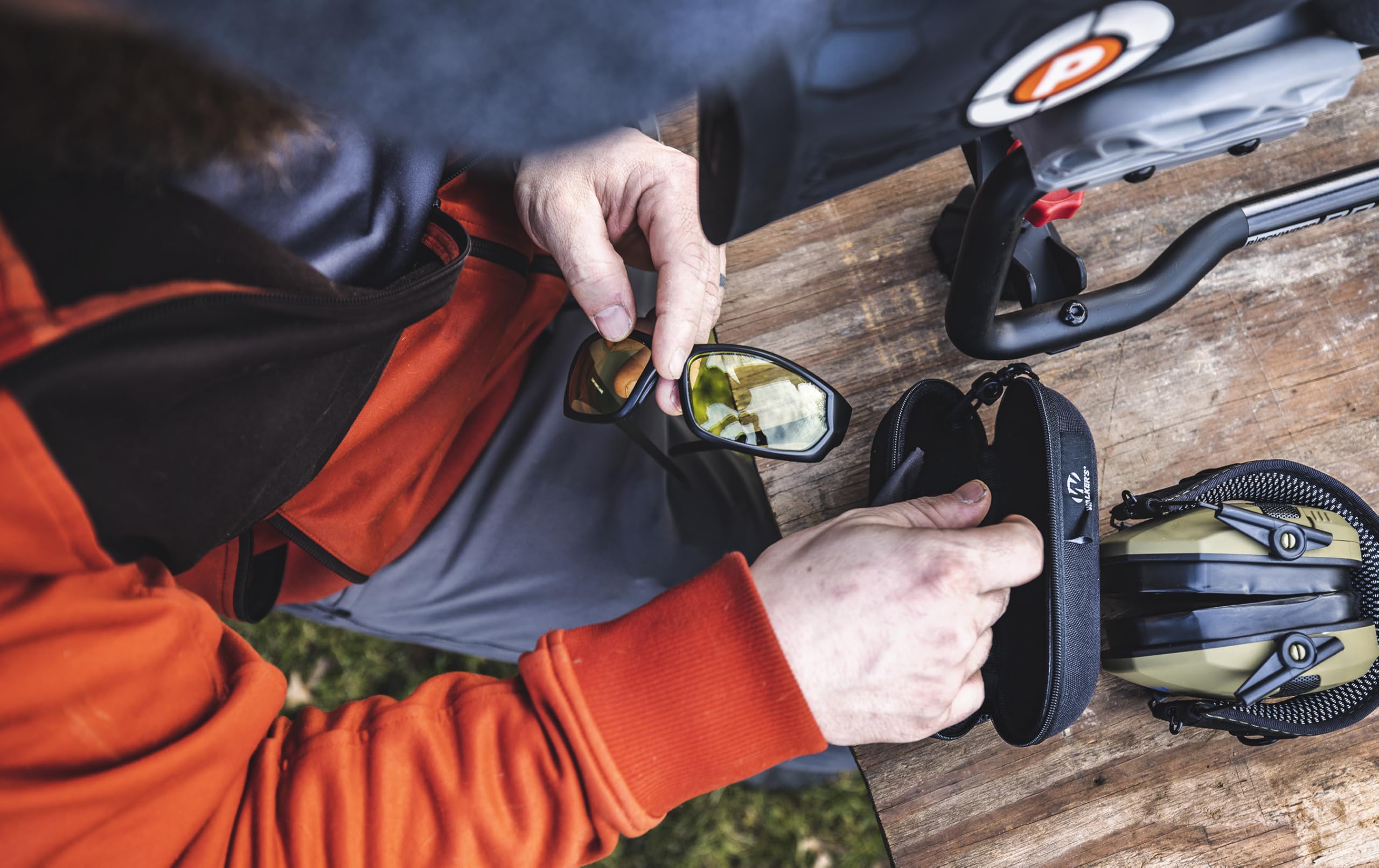 Walker's Vector IKON Full Frame Shooting Glasses | Impact-Resistant Non-Slip Frame Hunting Shooting Eyesight Protection Glasses, Microfiber Lens Cloth & Carry Case Included, Amber