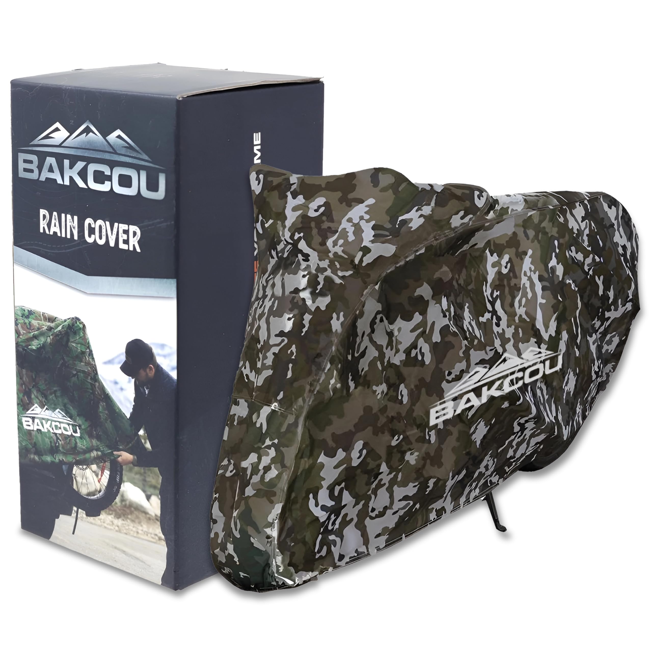 Heavy Duty Bakcou Waterproof eBike Rain Cover - Protects Against Sun, Dust, Wind, Rain, and Snow - Nylon Cover with Cinch Cords for a Snug Fit