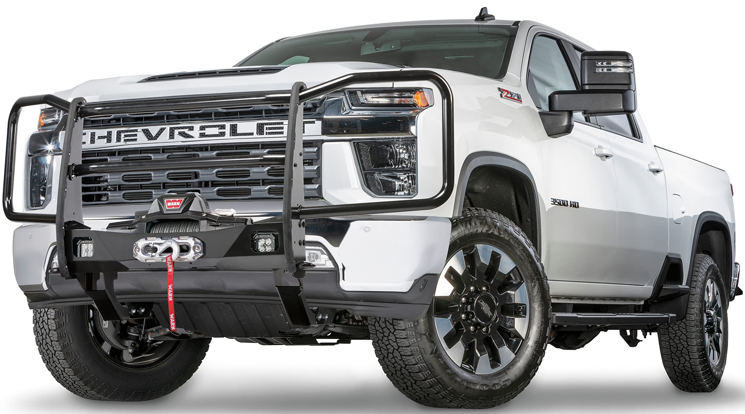Trans4mer Gen III WARN 108003 Winch Mounting Bracket Kit for Mid-Frame Winches, Fits: Chevy Silverado HD 2500/3500 (2020-2022), Black