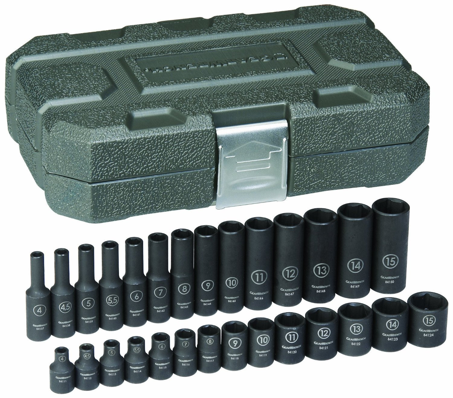 1/4" Drive 28 Piece 6 Point Metric Standard and Deep Impact Socket Set