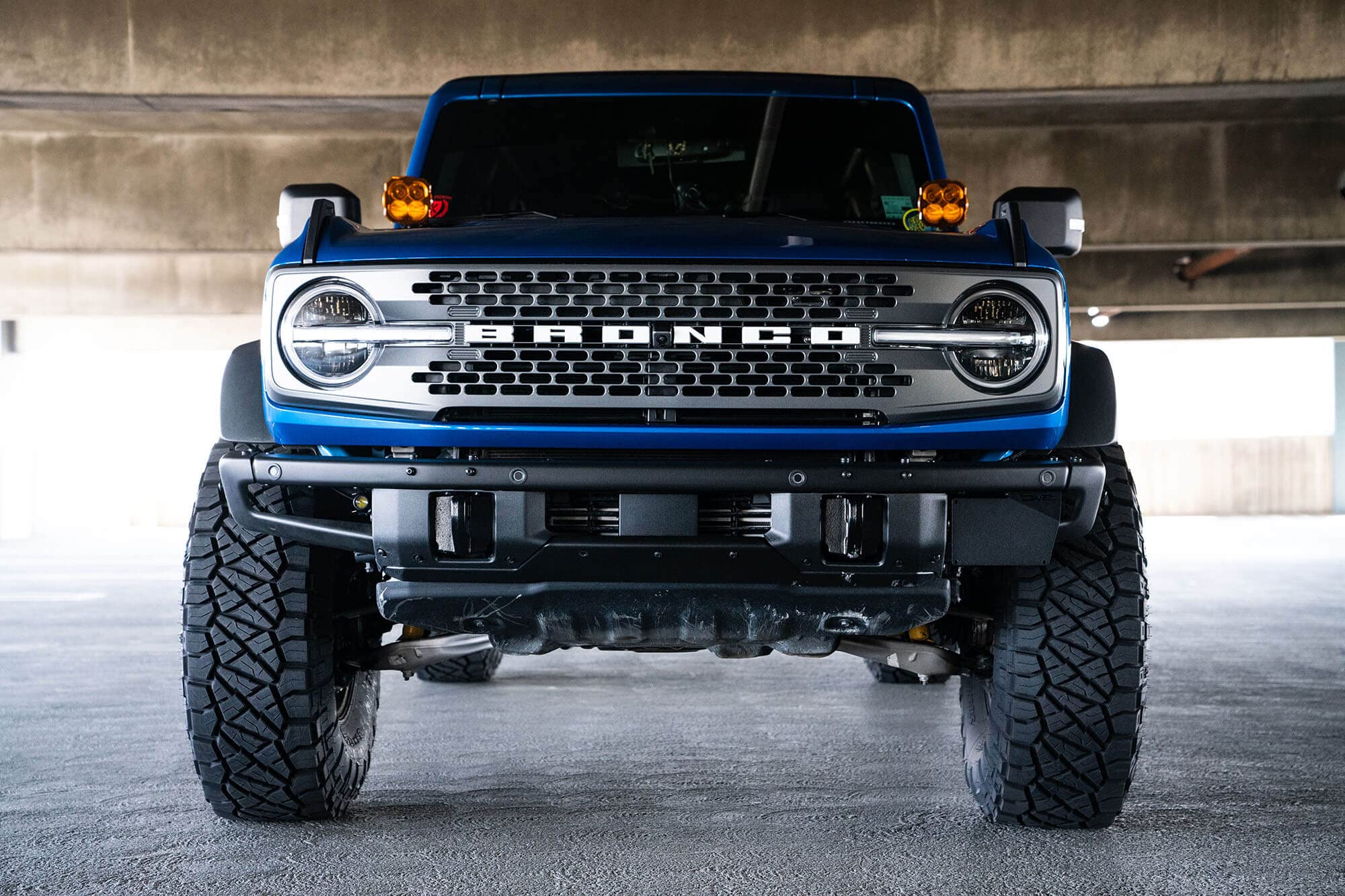 License Plate Relocation Bracket DV8 Offroad for 2021-2024 Ford Bronco | Compatible with The Factory Steel Modular Front Bumper | Side Mounted | Does Not Block Grille