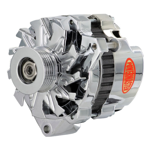 Alternator Powermaster 378608 (GM CS130 Chrome 140A XS Volt6 grv Pulley Offset Right), 1 Pack