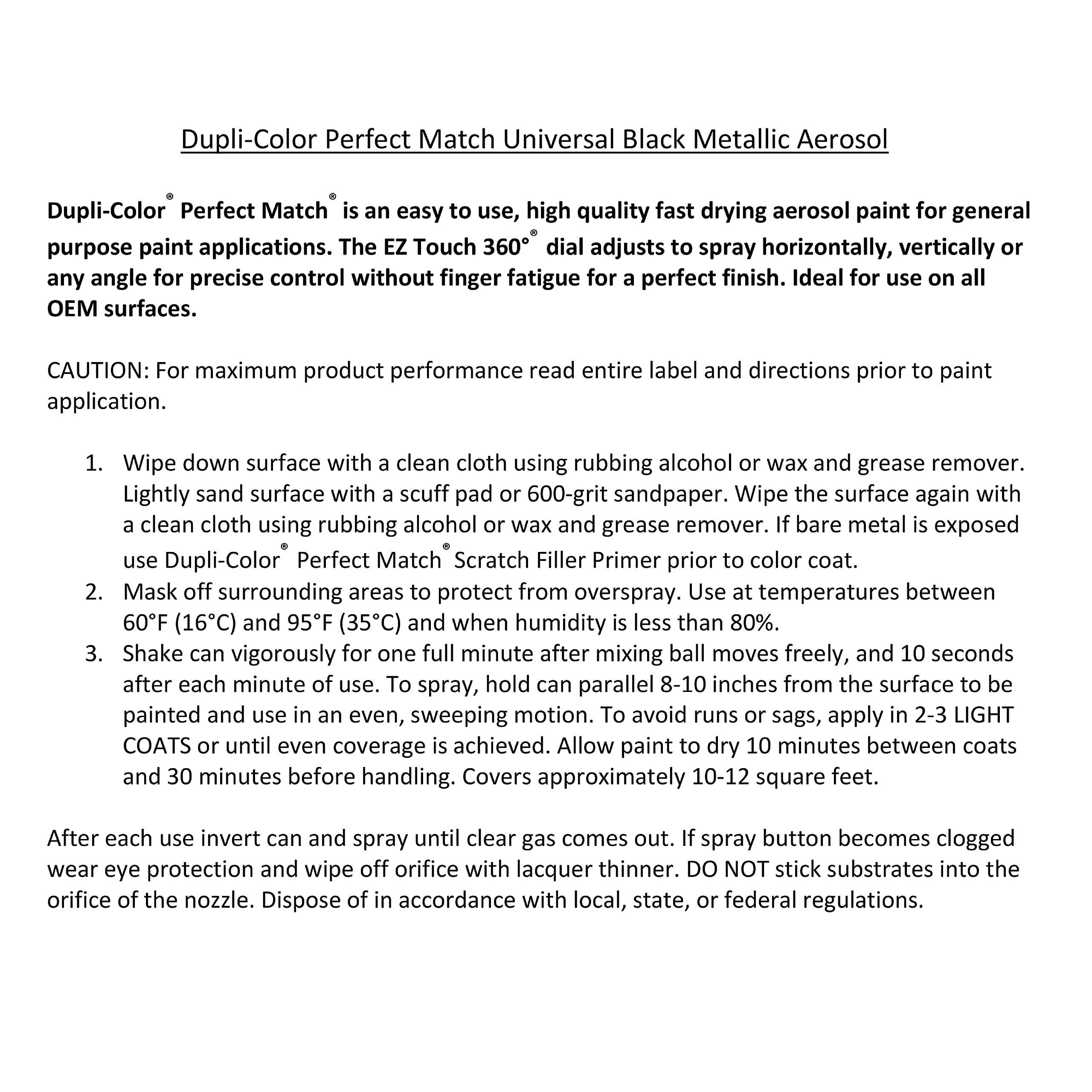Automotive Spray Paint Dupli-Color EBPR00310 Perfect Match - Universal Gray Filler - 8 oz. Aerosol Can