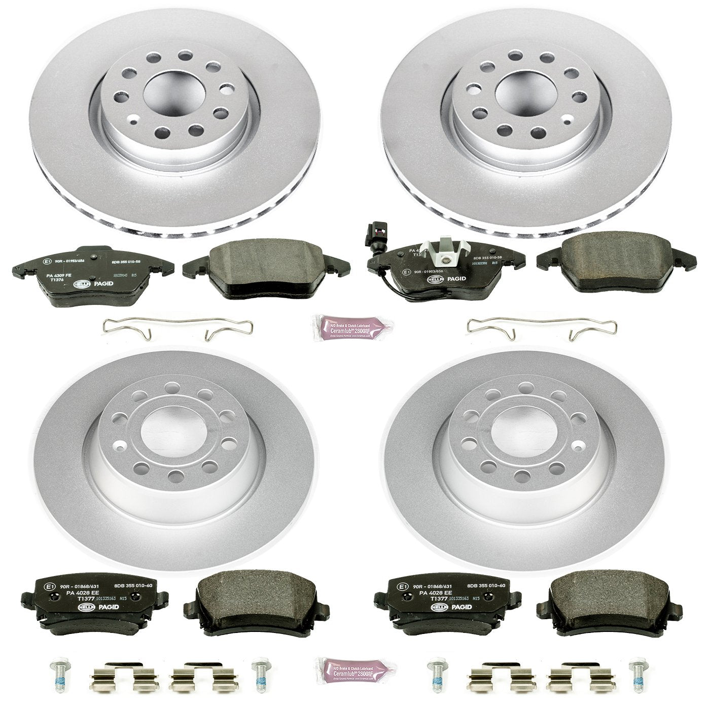 Power Stop ESK5798 Euro-Stop Front & Rear Brake Kit For Volkswagen Audi Volkswagen Eos 2007-2009, Passat 2010 [Model Specific]