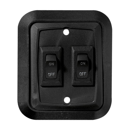 Wall Plate Switch RV Designer S656, Double, Black, 3.53" x 3", On/Off - SPST