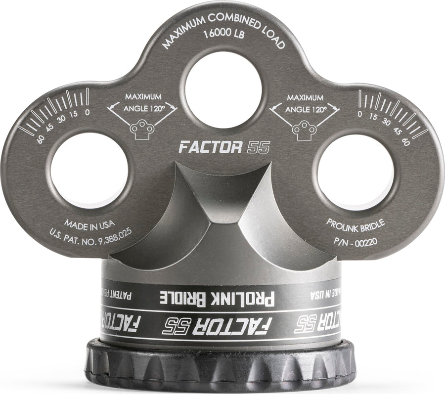Factor 55 Bridle Prolink 3 Individual Shackle Mount Holes, Capacity: 16,000 lbs - Gray
