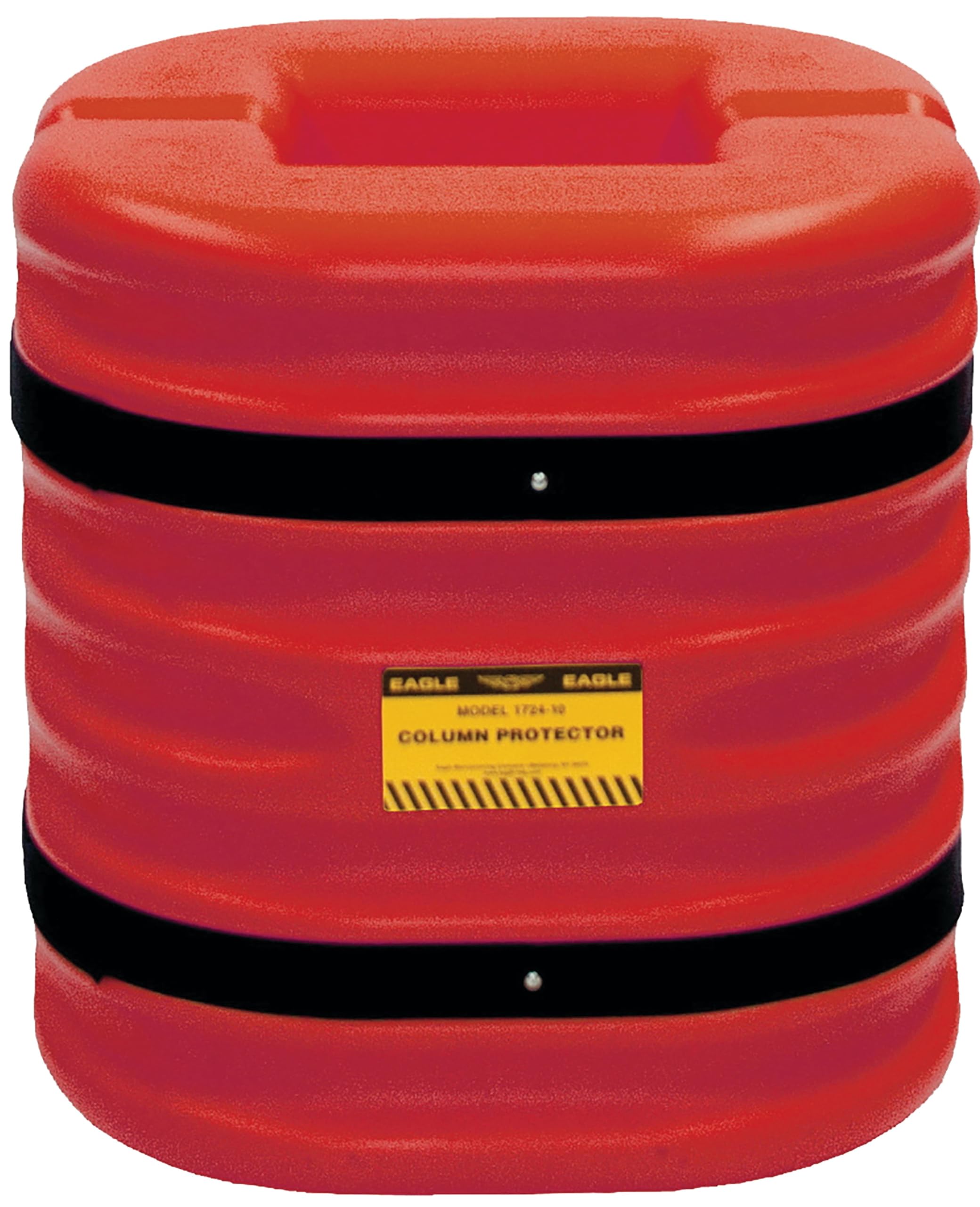 Plastic Eagle Column Protector for 6" Square Column with Interlocking Halves and Easy-Install Straps, 24" x 24" x 24", High-Density Polyethylene (HDPE), Made in The USA, Red, 17246RED