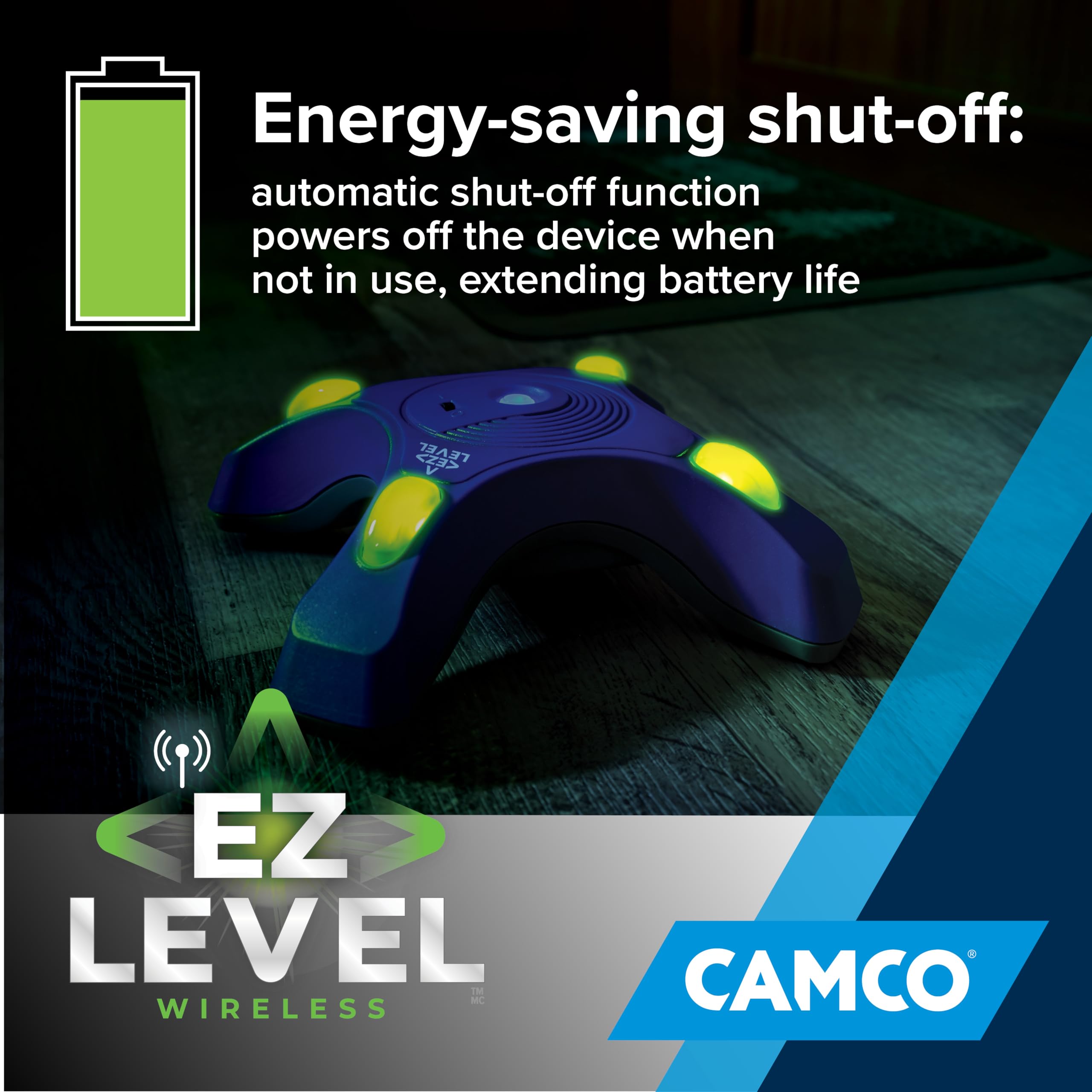 Camco EZ Level Camper/RV - Features Illuminated Indicator Lights & Automatic Shut-Off Function when Not In-Use - Simultaneously Monitor RV Level on Both Axis - Smartphone Compatible (25507)