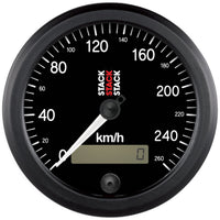 88mm Stack ST3802 Black Programmable Electronic Speedometer 0-260 km/h