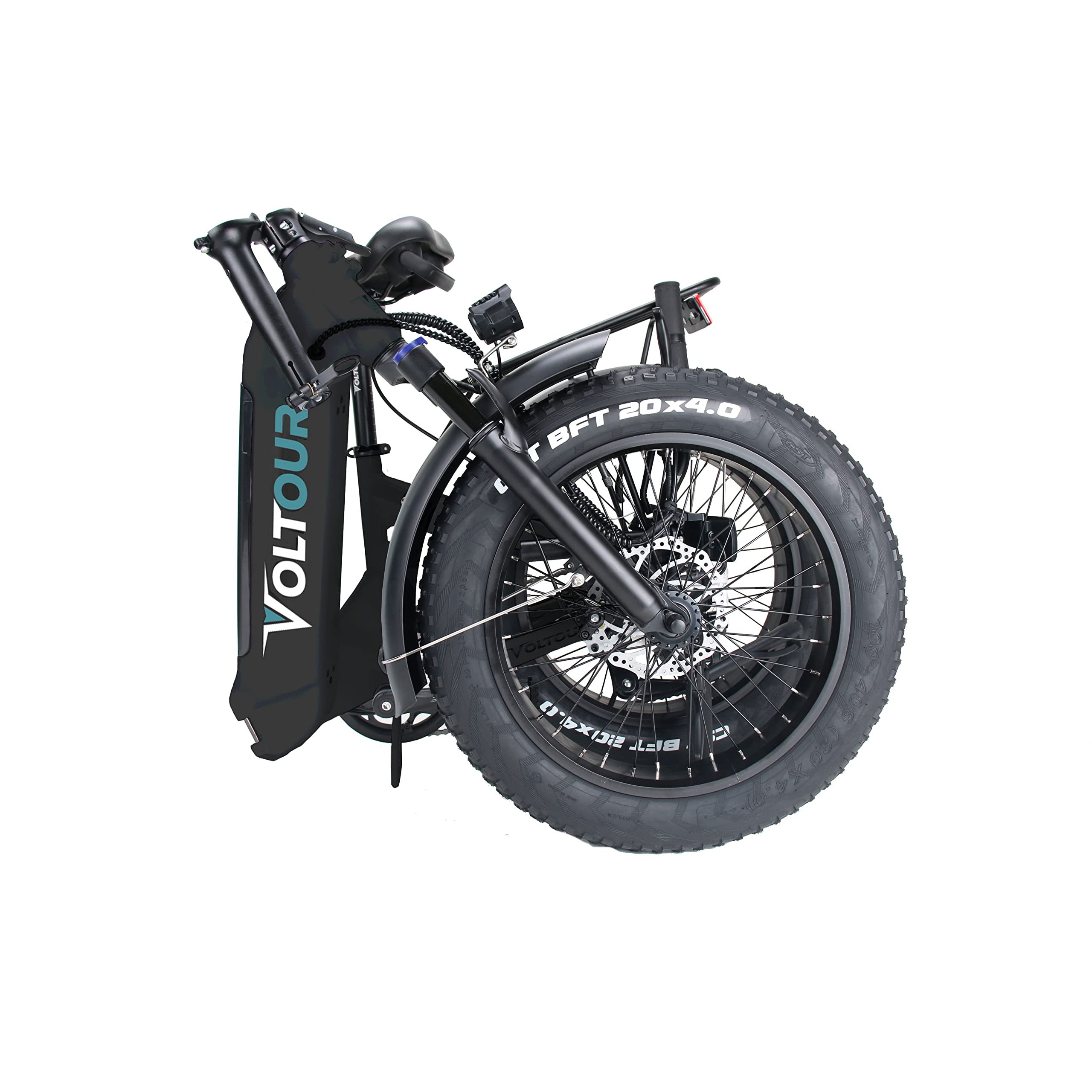 20EB-FOLSDSTBK Voltour 20" Deluxe Folding E-Bike with Step Thru Frame - 750W, Black
