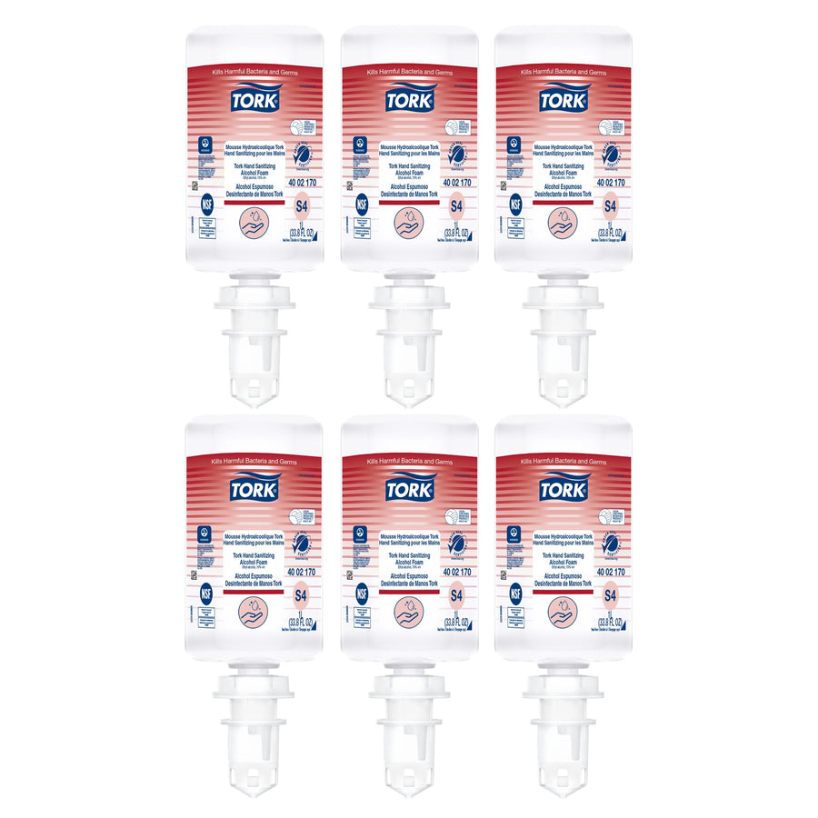 Alcohol Foam Hand Sanitizer Tork S4, 6 x 1L, 400217, 33.82 Fl Oz (Pack of 6)