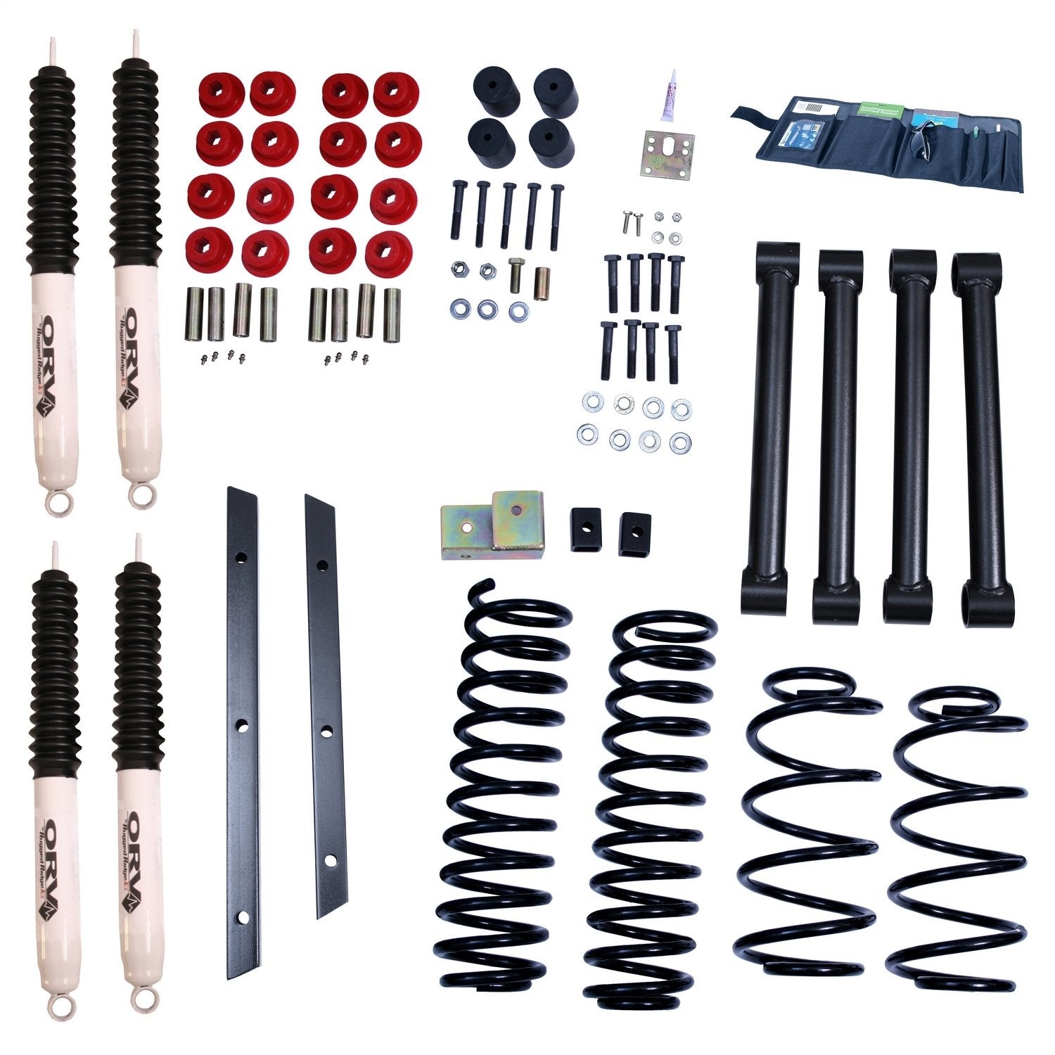 Suspension Lift Kit, Rugged Ridge | 2 Inch, Shocks | 18415.30 | Fits 1997-2002 Jeep Wrangler TJ