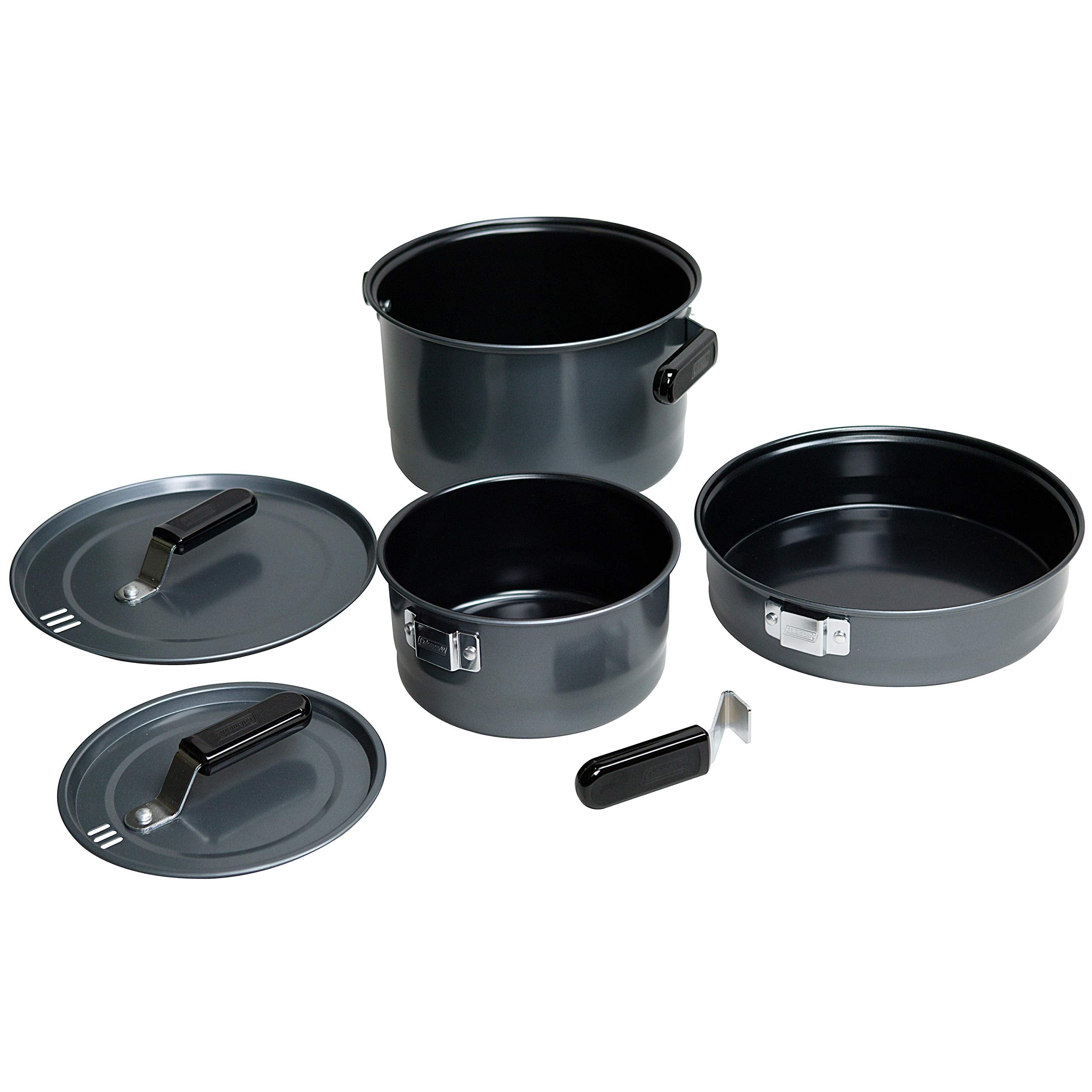 Coleman 6-Piece Family Camping Steel Cookware Set Includes Frying Pan Sauce Pan & Stock Pot Great for Camping Tailgating RVs & Outdoor Cooking