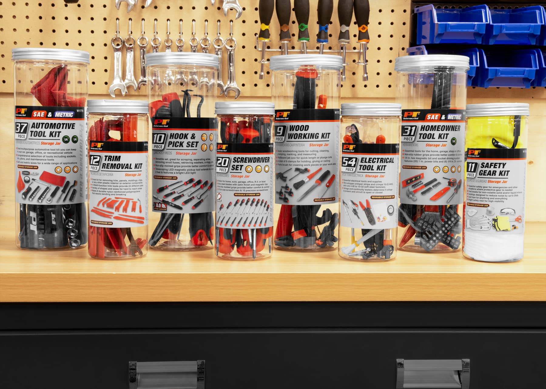 W1760 Performance Tool Auto Trim Removal Tool Set (12 Pieces) - Versatile Kit for Effortlessly Removing Trims, Molding, and Panels from Vehicles