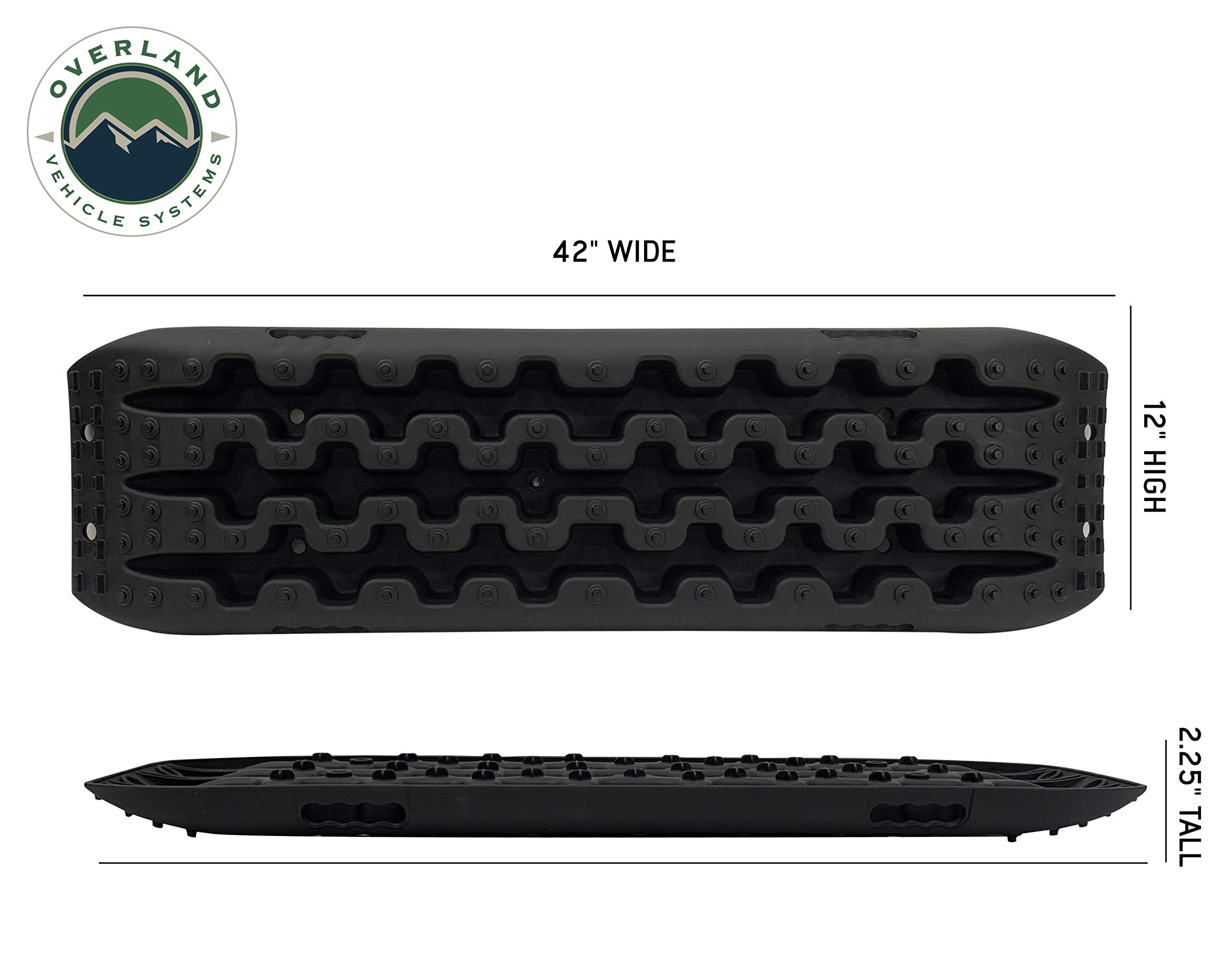 Recovery Ramp Overland Vehicle Systems with Pull Strap and Storage Bag - Gray/Black Universal - Max Load 10,000lbs - for Trucks, SUV's, Cars, and Trailers