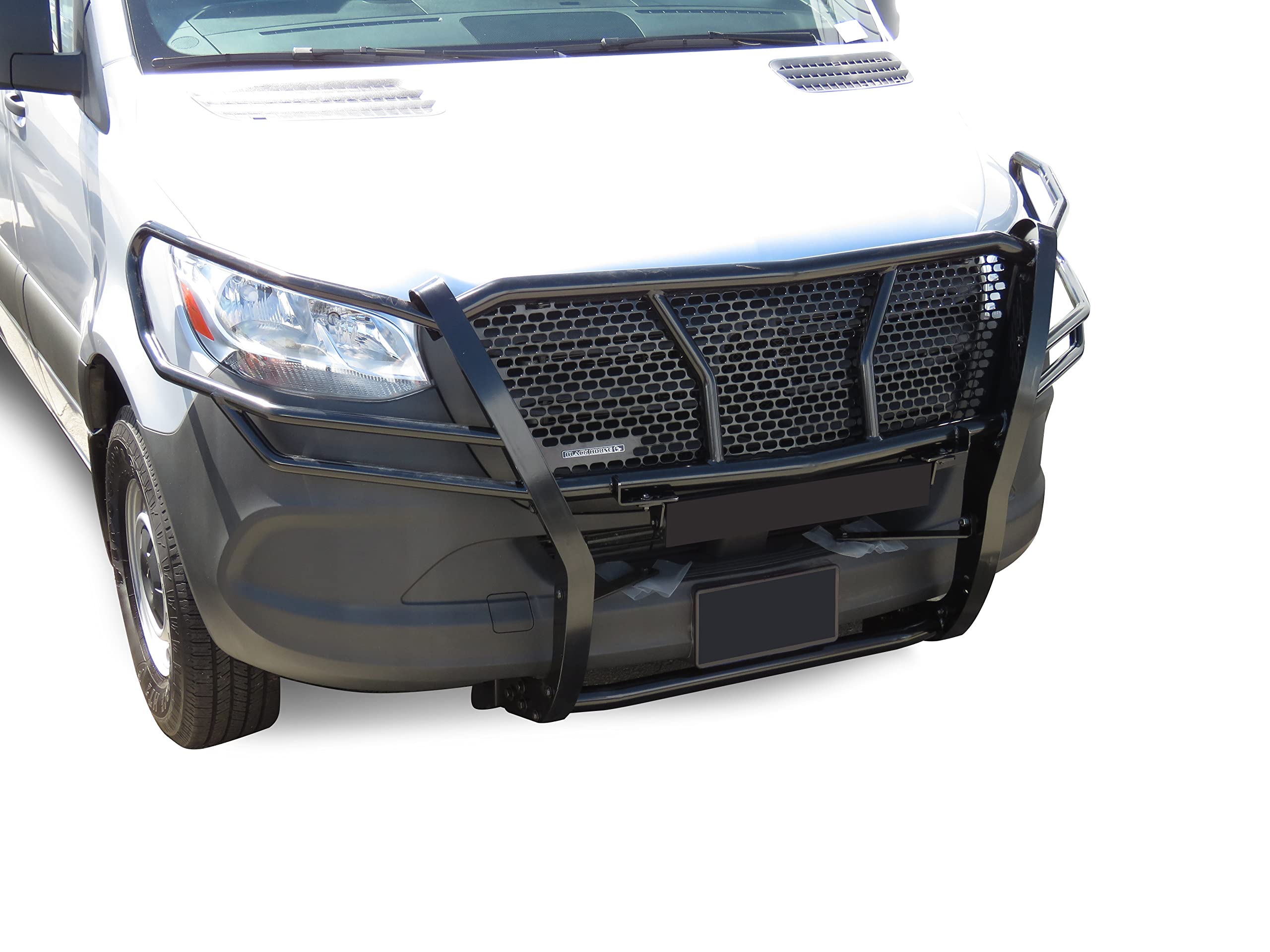 Heavy Duty Black Horse Rugged Grille Brush Bumper Guard Modular Black Compatible with 2019-2025 Dodge Sprinter/Mercedes Benz 1500/2500/3500-RU-DOSP19-B