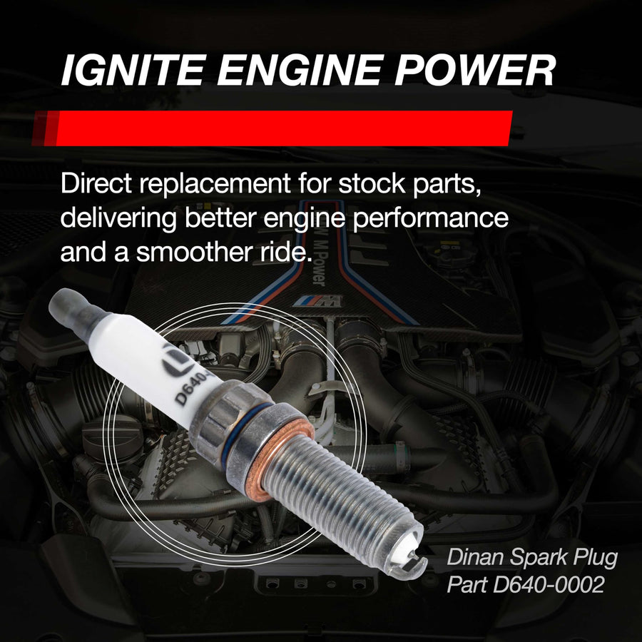 Dinan Pro Iridium Spark Plug D640-0002 - Select BMW N & S Series Models - N20 N54 N55 N63/TU S55 and S63/TU - 12x26.5x14mm - Heat Range 9 - Direct Replacement for OEM Stock Parts - 1 pack