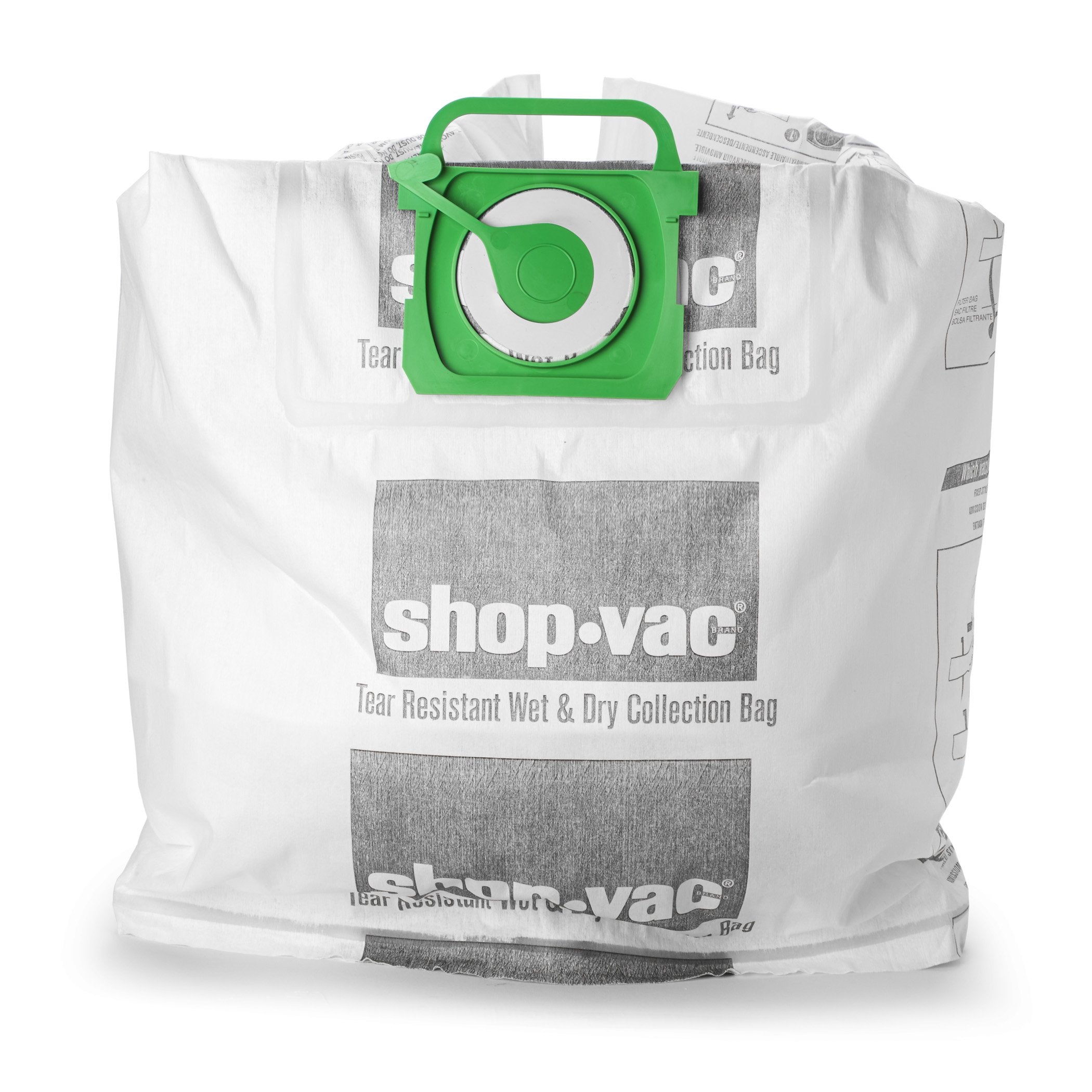 Wet/Dry Shop-Vac 9021533 Genuine Tear Resistant Collection Filter Bags, 5-10 gallon, White