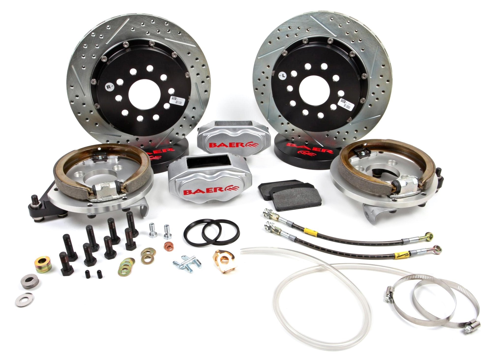 BAER BRAKES Brake System 4262273S-BKCZ (13" Rear SS4+ w/Park Brake Silver 93 Mustang 5 Lug), 1 Pack