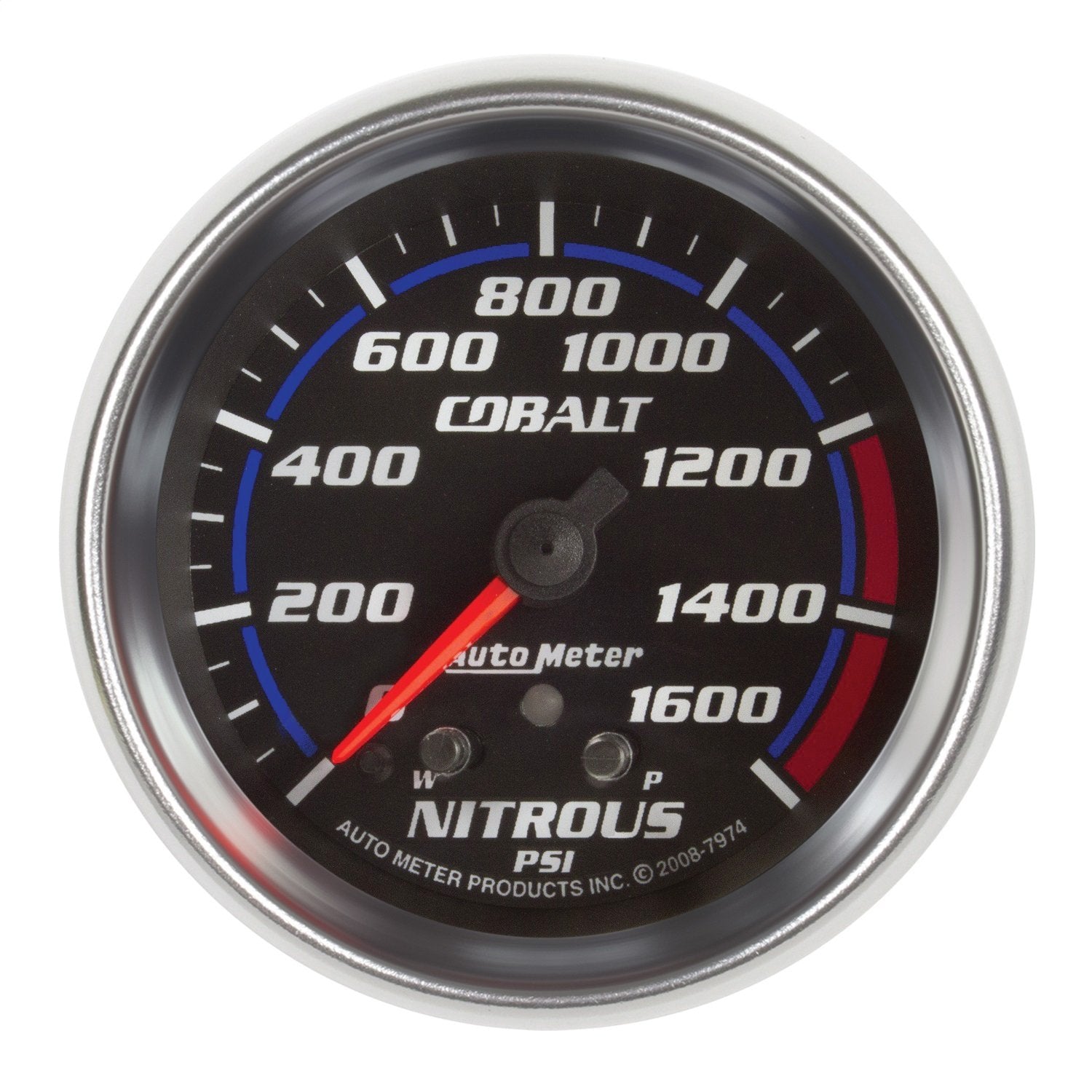 Cobalt Auto Meter 7974 2-5/8" 0-1600 PSI Full Sweep Electric Nitrous Pressure Gauge
