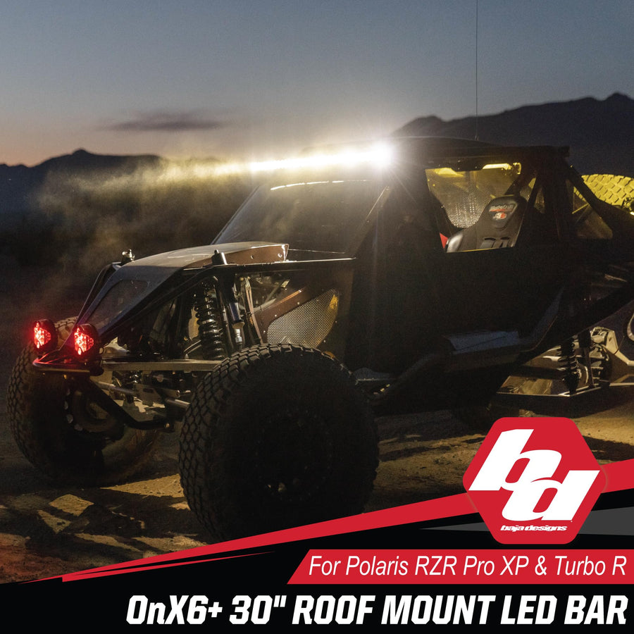 20-inch Baja Designs OnX6+ Roof Mount LED Light Bar Kit for Polaris RZR Pro XP and Turbo R (Driving/Combo, Clear)