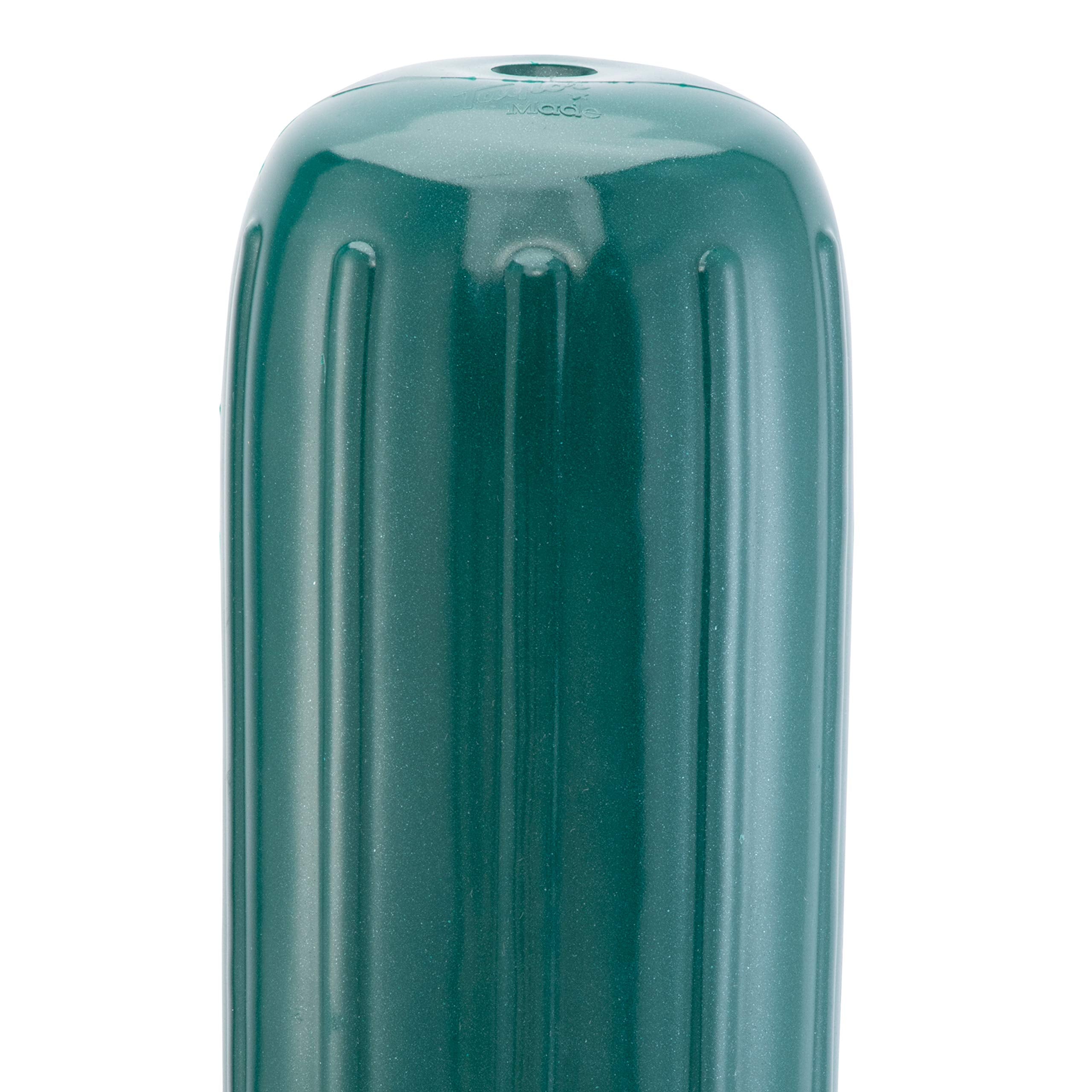 Taylor Made Inflatable Boat Fender Big B, Emerald Green (10" x 26") End-to-End Line Passage Fits 5/8" Rope, Hangs Horizontally or Vertically, Ribbed, Needle Valve, Marine-Grade Vinyl - 541032