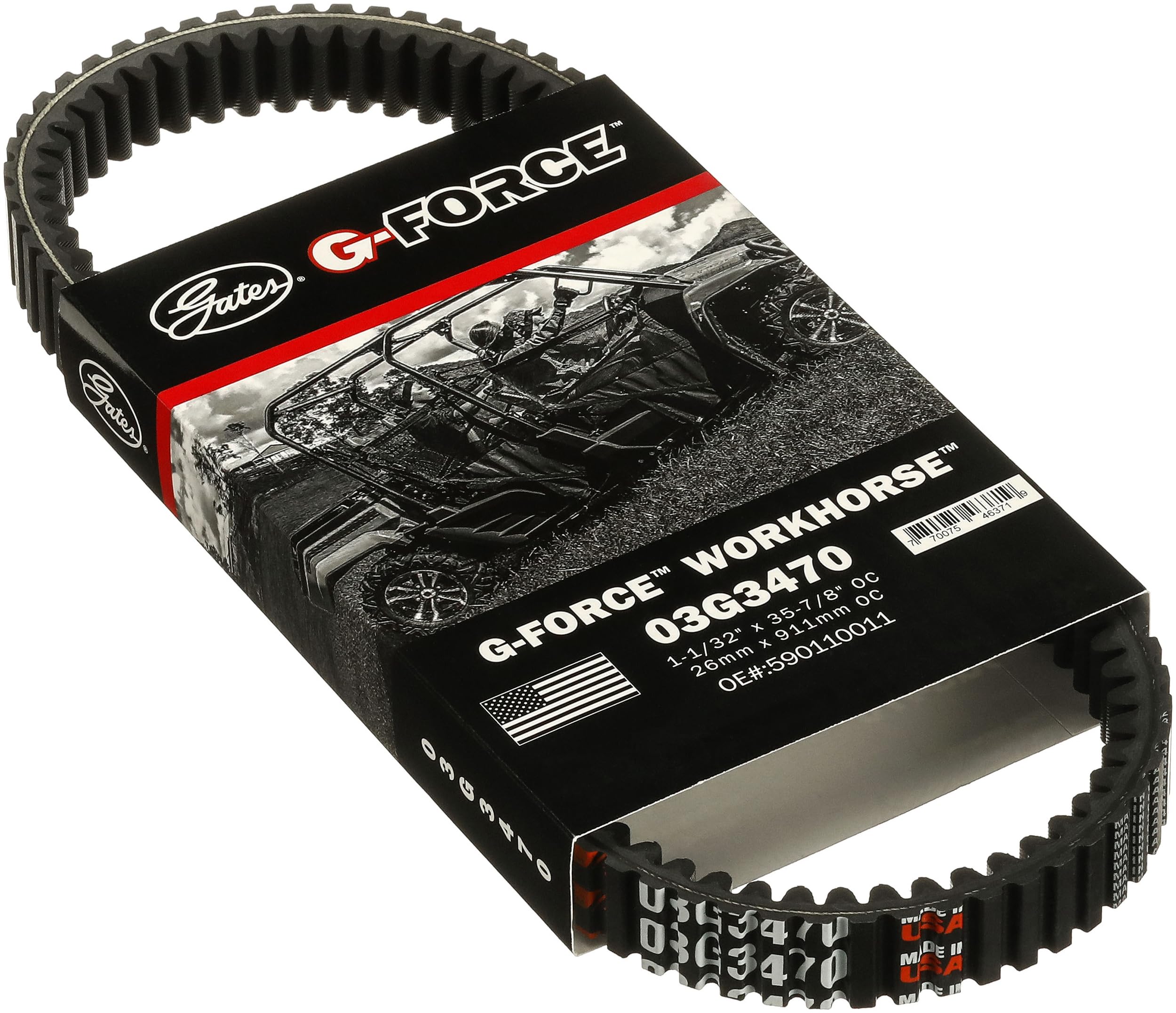 Gates G-Force 03G3470 Continuously Variable Transmission (CVT) Belt WorkHorse