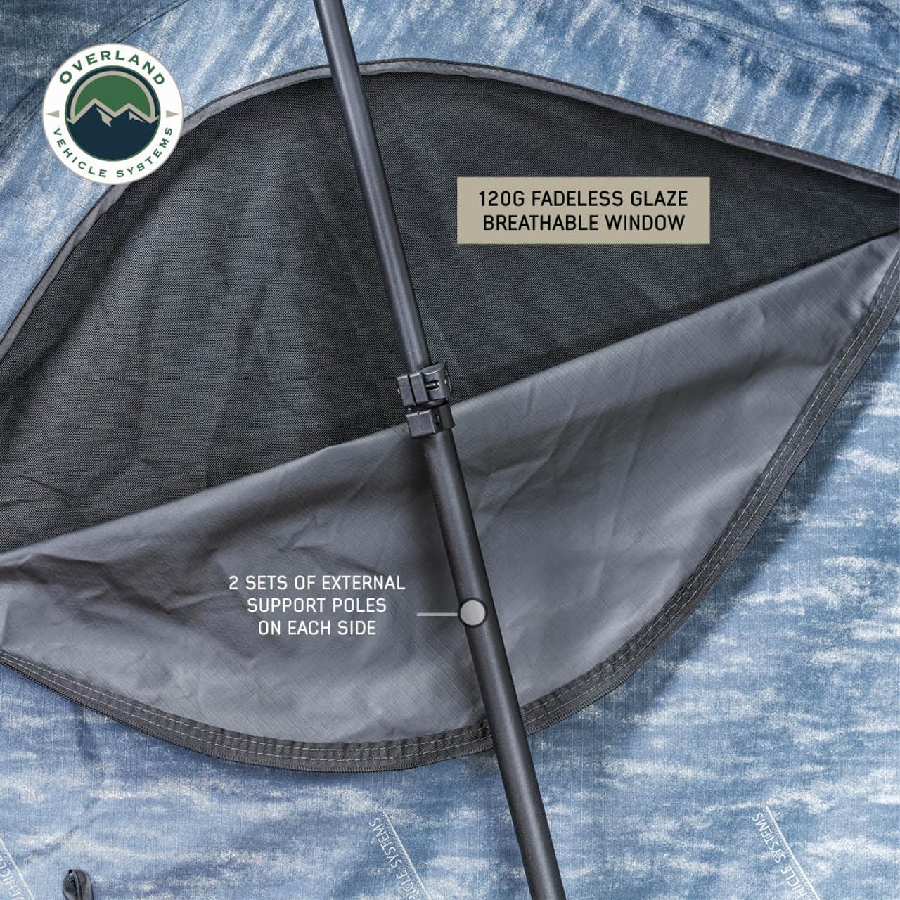 Overland Vehicle Systems XD Sherpa Hybrid Soft Shell Aluminum Hard Shell Roof Top Tent with Blackout Kit - Grey Body & Black Rainfly (XD Sherpa Solo)