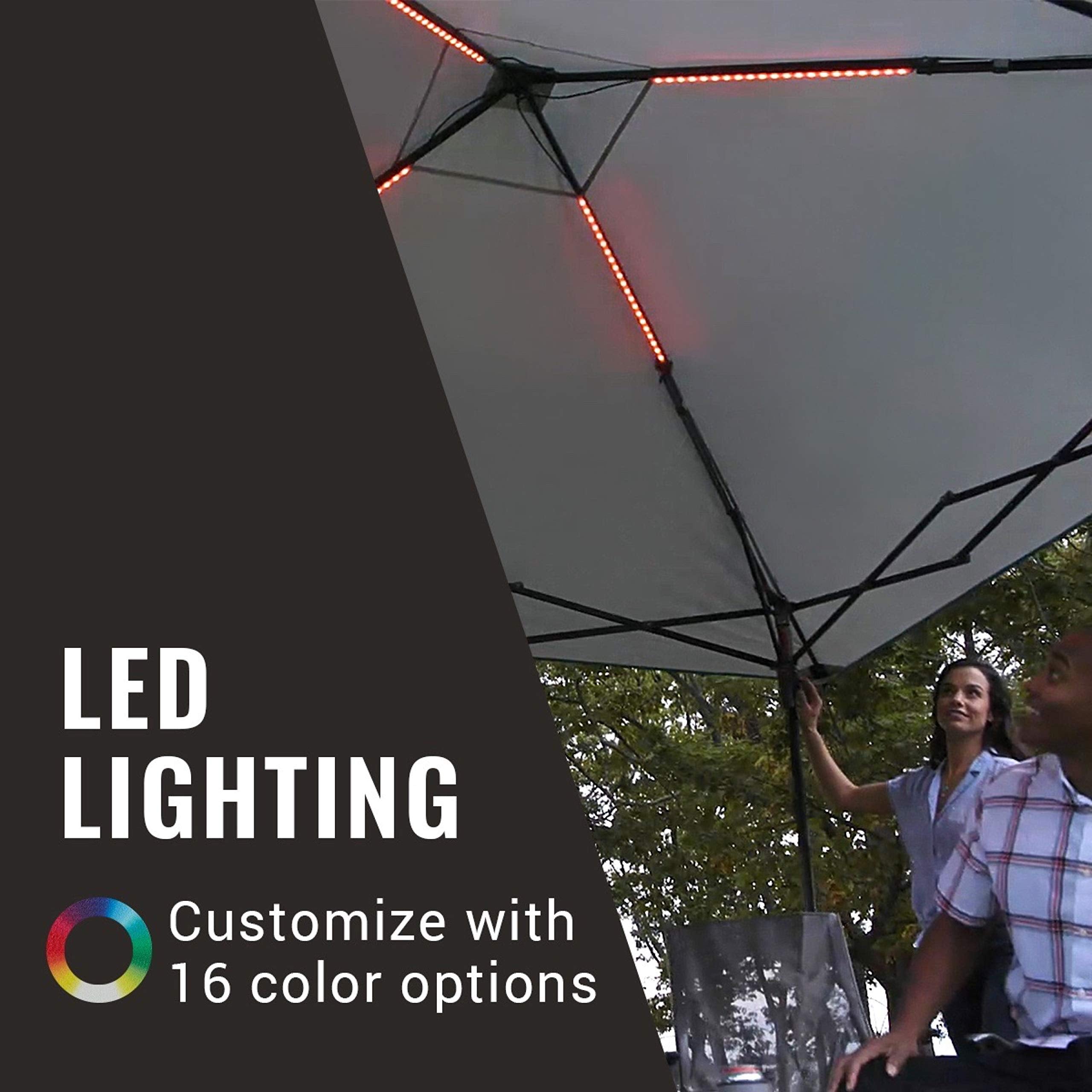 10 x 10ft Coleman OneSource Rechargeable LED Lighted Canopy, Shade Canopy Great for Beach, Yard, Tailgates, & Parties