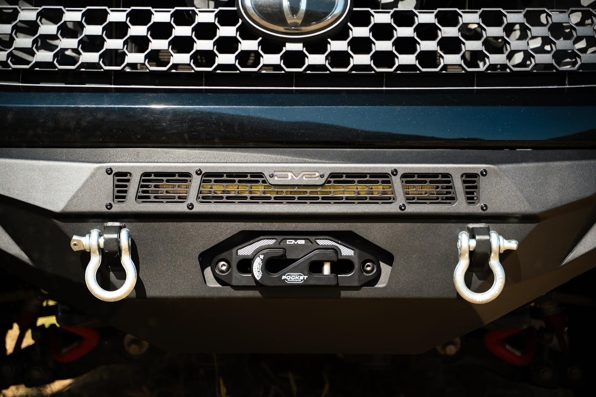Offroad DV8 Spec Series Winch Front Bumper for 2014-2021 Toyota Tundra | Compatible w/Standard Heavy-Duty Winches | Mounts one 20" Single or Dual Row Light Bar & four 3" Pod Lights | 2 D-Ring Mounts