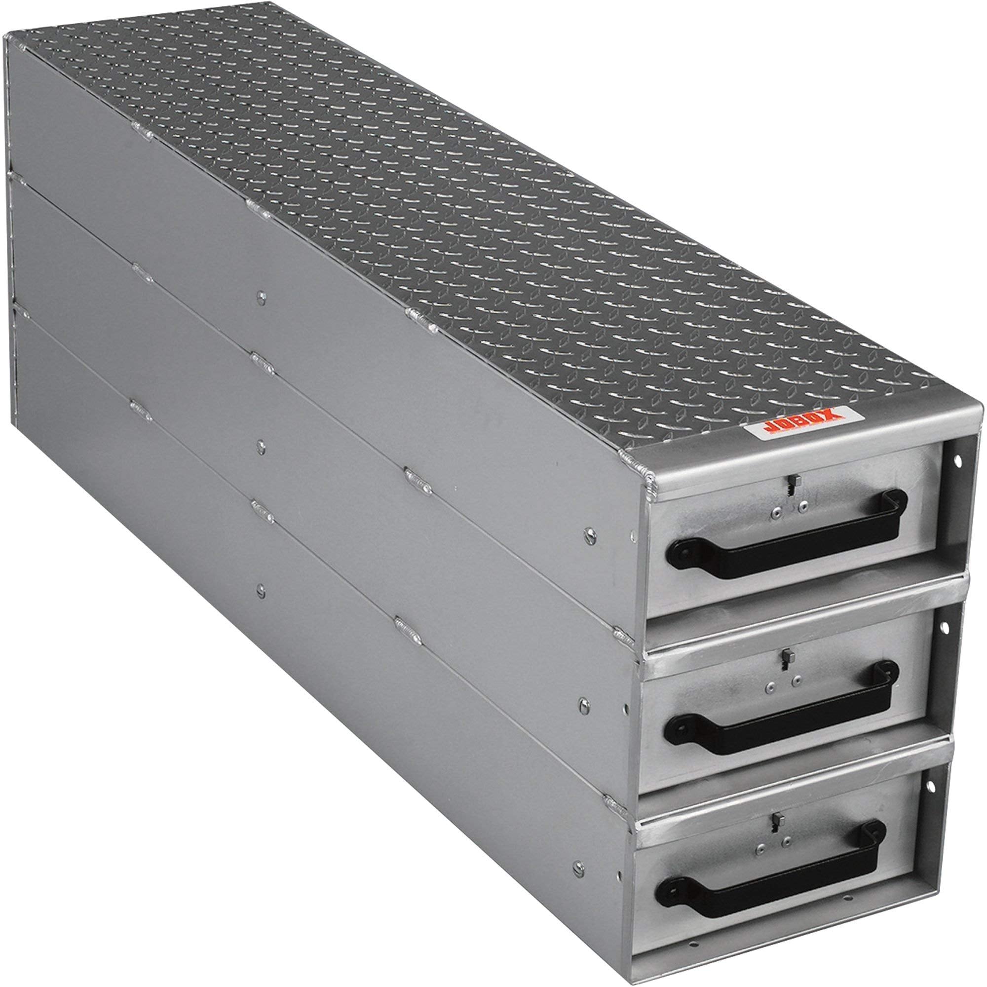 3-Drawer Jobox Heavy-Duty Long Stacked Aluminum Drawer Storage - (12" W x 18" H x 50" L)