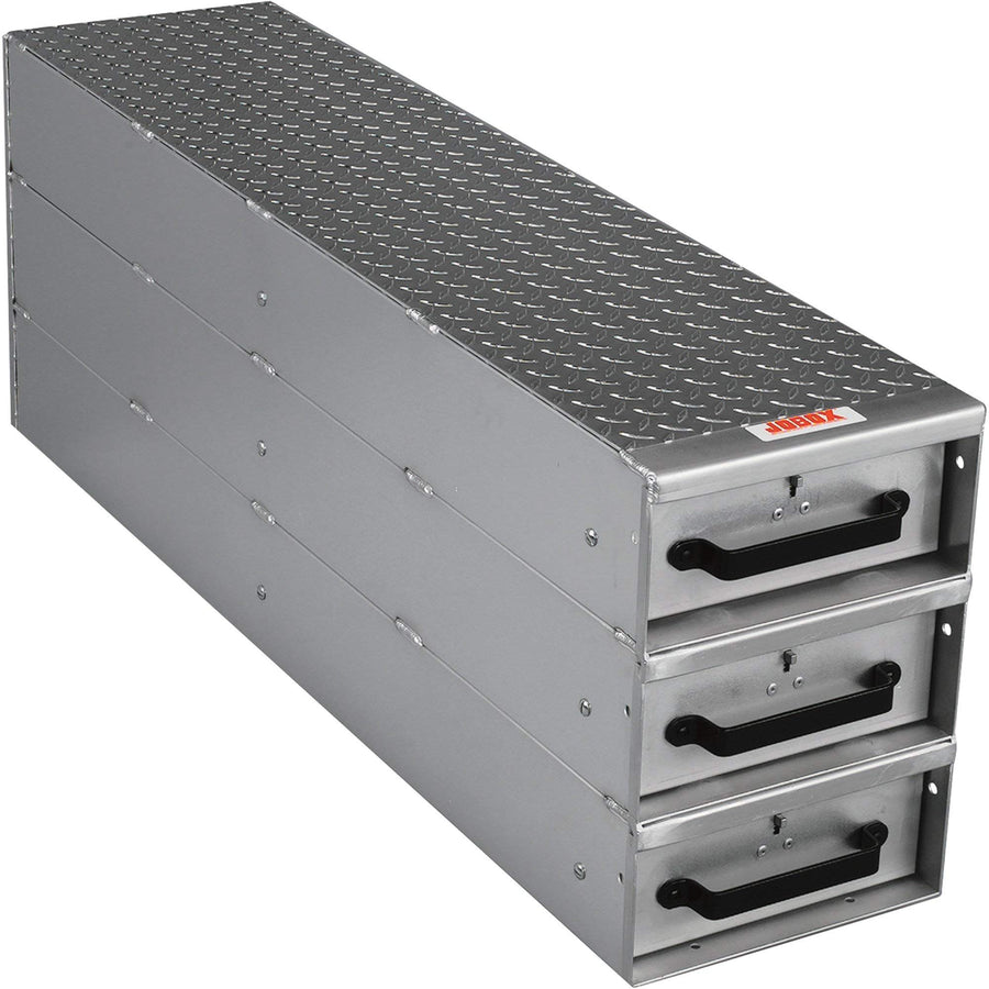 3-Drawer Jobox Heavy-Duty Long Stacked Aluminum Drawer Storage - (12" W x 18" H x 50" L)