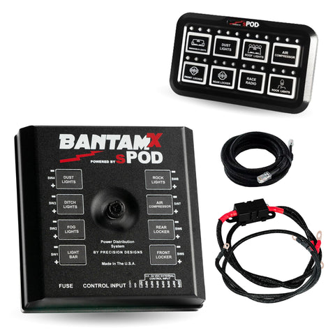 BantamX sPOD 8 Circuit Controller with HD Control Panel, Universal Fit (36-inch Battery Cable)