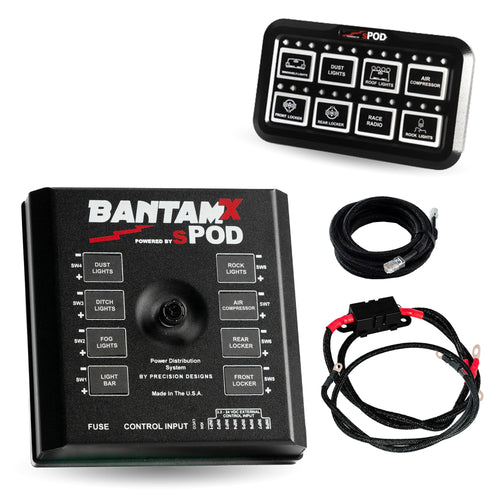 BantamX sPOD 8 Circuit Controller with HD Control Panel, Universal Fit (36-inch Battery Cable)