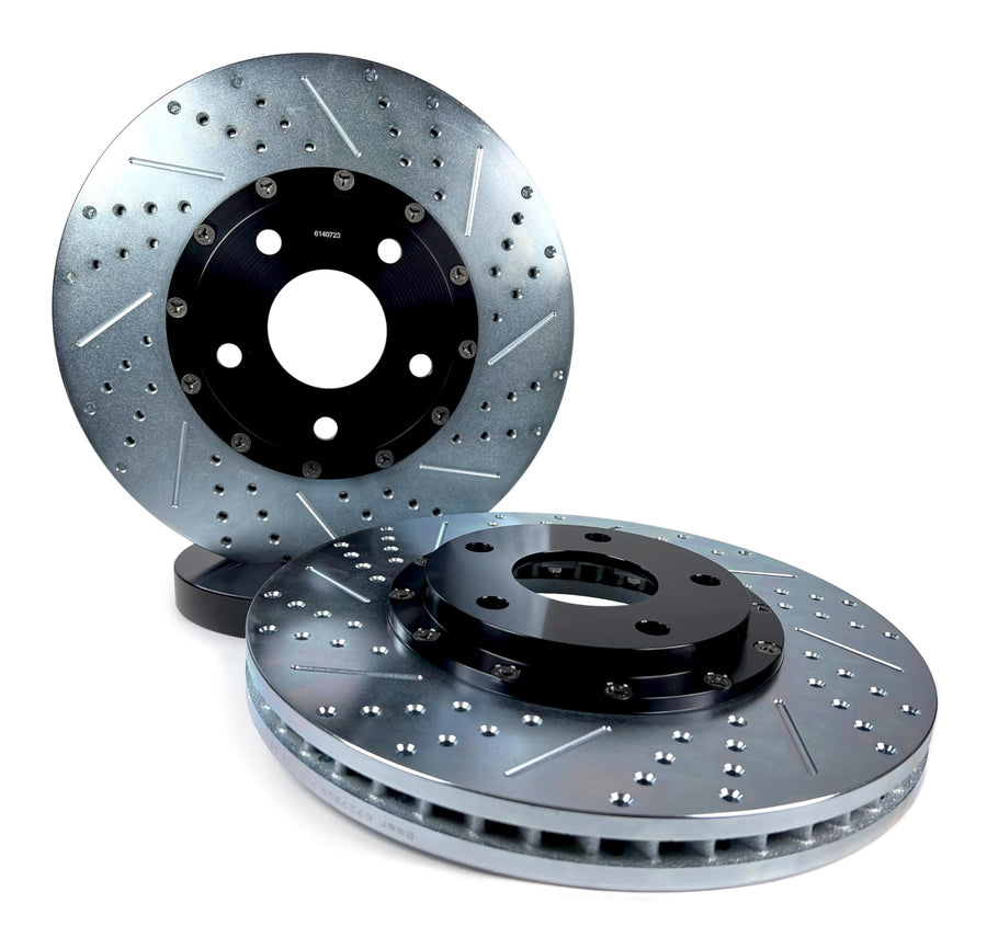 Baer 2301065 Brakes EradiSpeed+ Front 2-piece Brake Rotors Slotted Drilled Zinc Plated