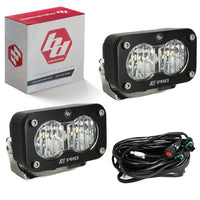Baja Designs S2 Pro Auxiliary Light Pod Pair Black (Wide Cornering; Clear) LED