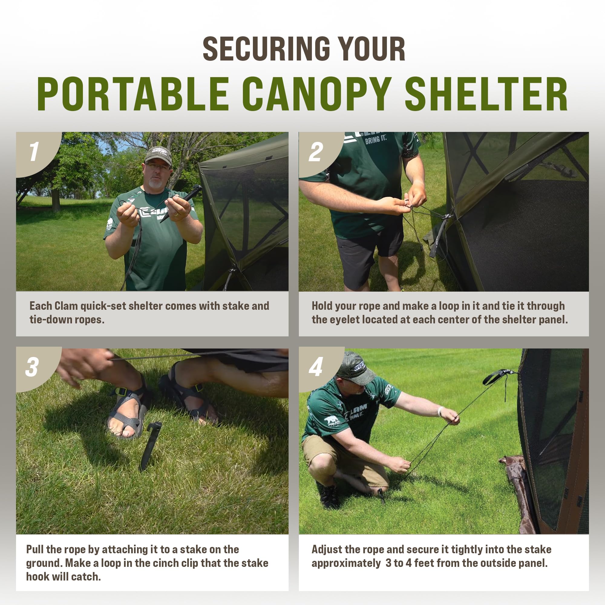 Pop Up CLAM Screen Tent, Outdoor Camping Gazebo Canopy, Escape, 11.5', Green - Heavy-Duty Portable Screened Shelter with Netting for Beach, Patio, and Backyard